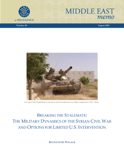 breaking the stalemate: the military dynamics of the syrian civil war