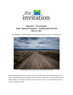 May 2017 &ndash; The Invitation Topic: Spiritual Formation &ndash; Creating