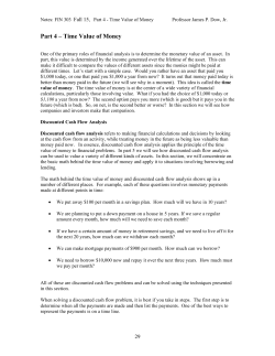 Part 4 &ndash; Time Value of Money