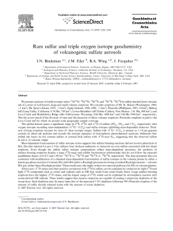 Rare sulfur and triple oxygen isotope geochemistry of volcanogenic