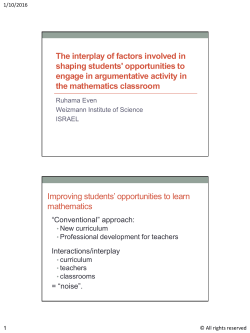The interplay of factors involved in shaping students` opportunities to