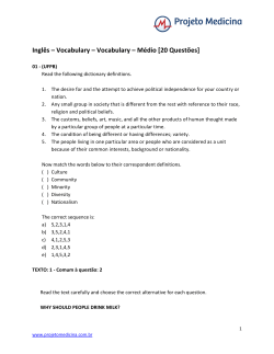 Ingl&ecirc;s &ndash; Vocabulary &ndash; Vocabulary &ndash; M&eacute;dio [20