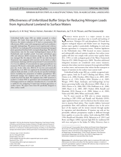 Effectiveness of Unfertilized Buffer Strips for Reducing Nitrogen