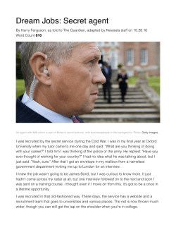 Dream Jobs: Secret agent