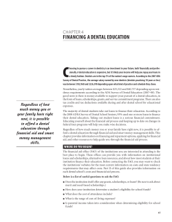 financing a dental education - American Dental Education Association