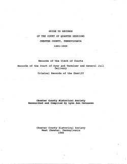 Guide to the Court of Quarter Sessions, 1681-1969