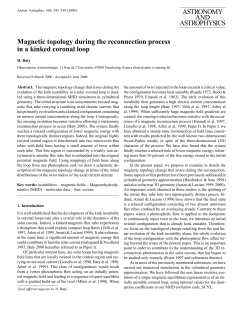 Magnetic topology during the reconnection process in a kinked