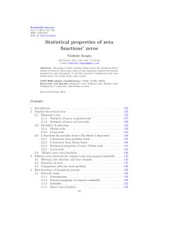 Statistical properties of zeta functions` zeros