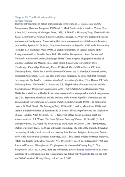 Chapter 13: The Unification of Italy