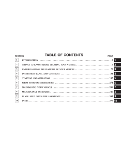 table of contents