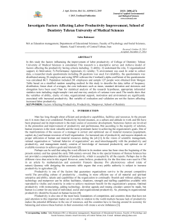 Investigate Factors Affecting Labor Productivity Improvement, School