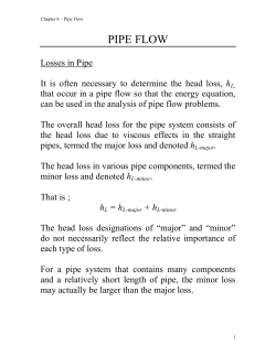 Minor and Major Losses