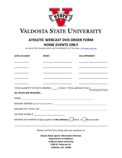 athletic webcast dvd order form home events only