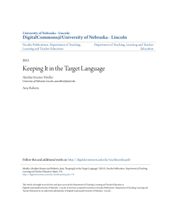 Keeping It in the Target Language - DigitalCommons@University of
