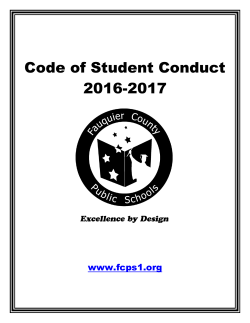Code of Student Conduct - Fauquier County Public Schools