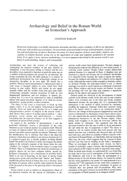 Archaeology and Belief in the Roman World: an Iconoclast`s Approach