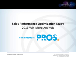 Sales Performance Optimization Study 2016 Win More Analysis