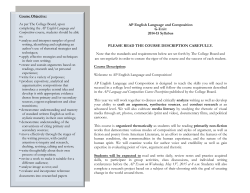 AP English Language and Composition Syllabus 1st Quarter