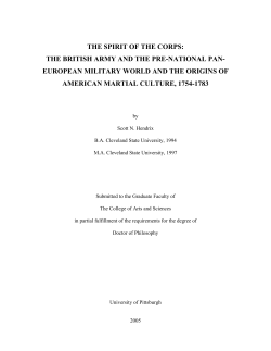THE SPIRIT OF THE CORPS: THE BRITISH ARMY AND THE PRE