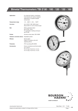 Bimetal Thermometers TBI 0 80 - 100 - 120 - 130 - 160