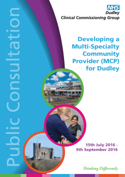 Developing a Multi-Specialty Community Provider (MCP) for Dudley