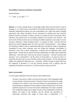 Inscrutability of reference and Quine`s structuralism