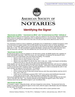 Identifying the Signer - American Society of Notaries