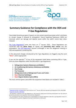 Summary Guidance for Compliance with the ODS and F-Gas