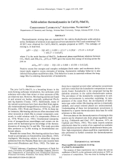 Solid-solution thermodynamics in CaCO.-MnCO.