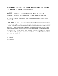 MARITIME PIRACY IN MALACCA STRAIT AND SOUTH CHINA SEA