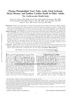 Plasma Phospholipid Trans Fatty Acids, Fatal Ischemic Heart
