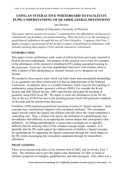 Using an Interactive whiteboard to facilitate pupil