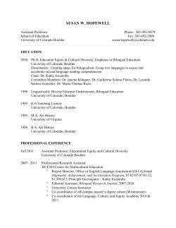 susan w. hopewell - University of Colorado Boulder