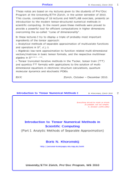 Introduction to Tensor Numerical Methods in Scientific Computing