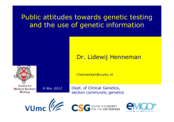 Genetics and Insurance - EMGO Institute for Health and Care