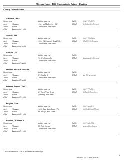 Allegany County 2010 Gubernatorial Primary Election County