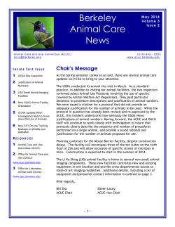 May 2014 - Animal Care and Use