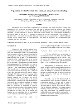 Preparation of Silica Gel from Rice Husk Ash Using Microwave