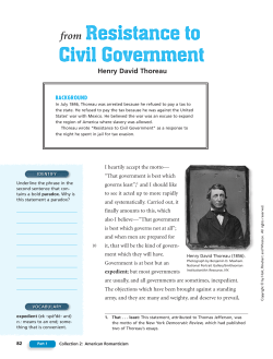 Henry David Thoreau - Wildcat Freshmen English