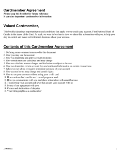 Cardmember Agreement