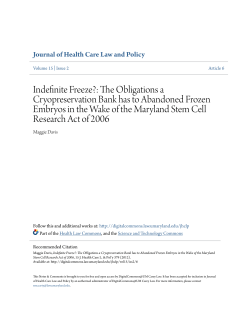 Indefinite Freeze?: The Obligations a Cryopreservation Bank has to