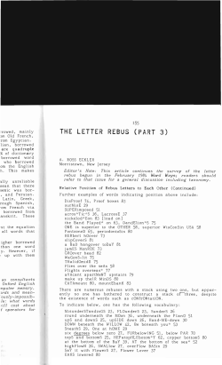 The Letter Rebus (Part 3) - Digital Commons @ Butler University