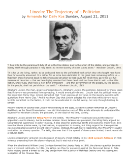 Lincoln: The Trajectory of a Politician