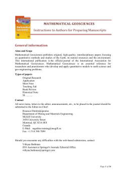 MATHEMATICAL GEOSCIE NCES Instructions to Authors