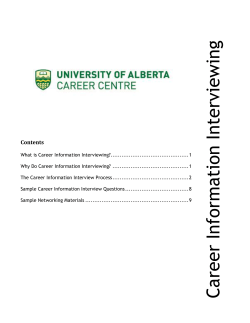 Career Information Interviewing - CaPS