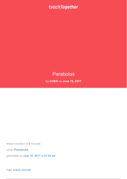 Parabolas - Teach Together