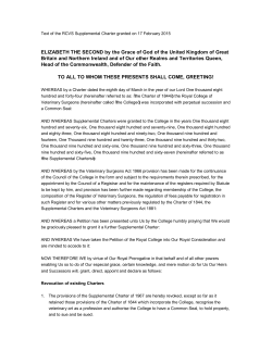 Supplemental Royal Charter 2015