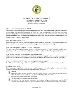 Prior Learning Credit Form