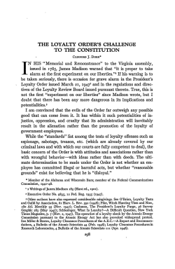 The Loyalty Order`s Challenge to the Constitution