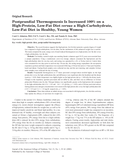 Postprandial Thermogenesis Is Increased 100% on a High